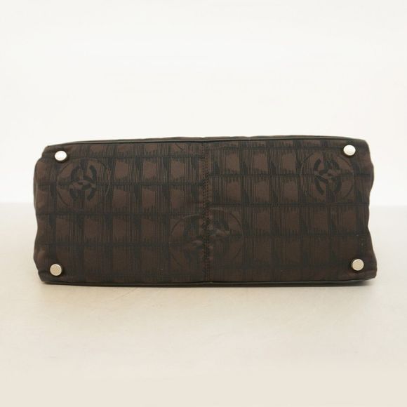 Chanel New Travel Tote Bag Nylon Black/Brown Silver Hardware Pre-owned Women's - Picture 3 of 10